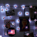 Battery Operated LED American Flag String Lights