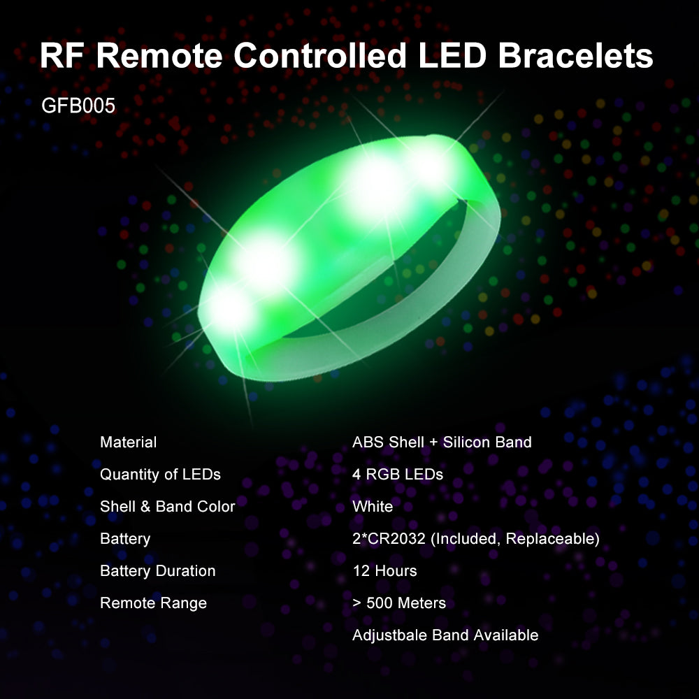 Wholesale Remote Controlled LED Wristbands (400PCS/1 Carton GFB005 Bracelets)