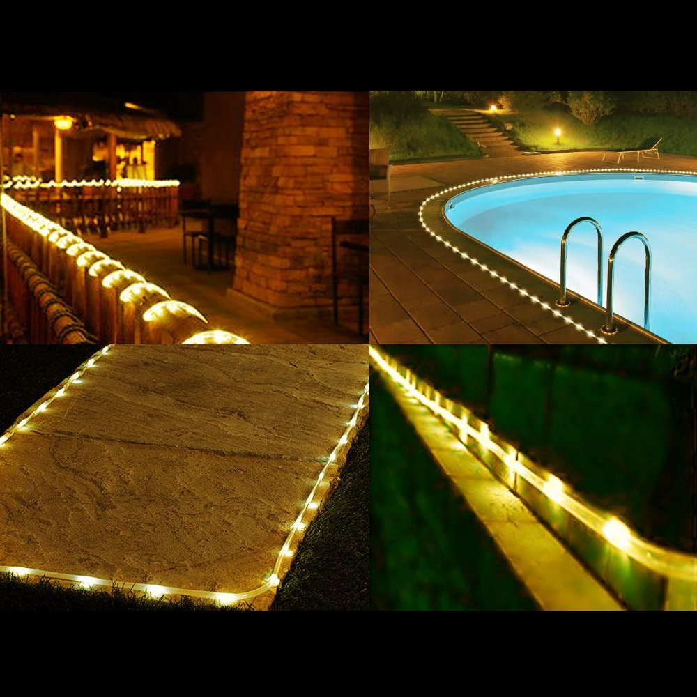 65.6FT 200 LED Rope Lights Outdoor Fairy String Light Plug in with Remote