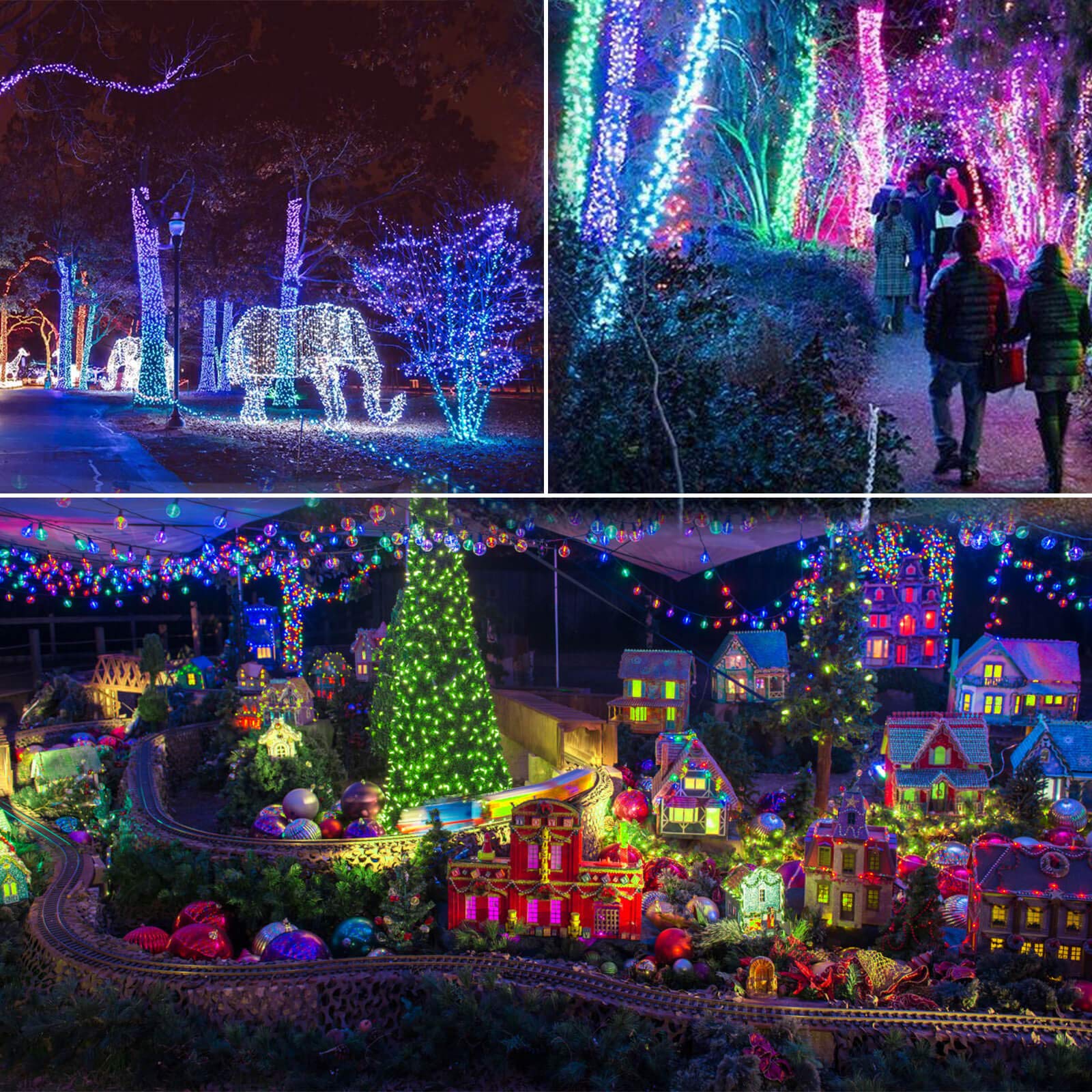 16.4Ft 50 LED 2 Packs Fairy Lights Battery Operated, RGB Color Changing String Lights with Remote