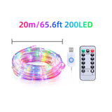 USB String Rope Lights Outdoor Color Changing 66FT 200 LED