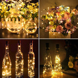 16 Packs Wine Bottle Lights with Cork, Battery Operated 20 LED Cork Shape Silver Wire Fairy Mini String Lights