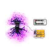 40 LED Purple Spider Halloween String Lights with Timer