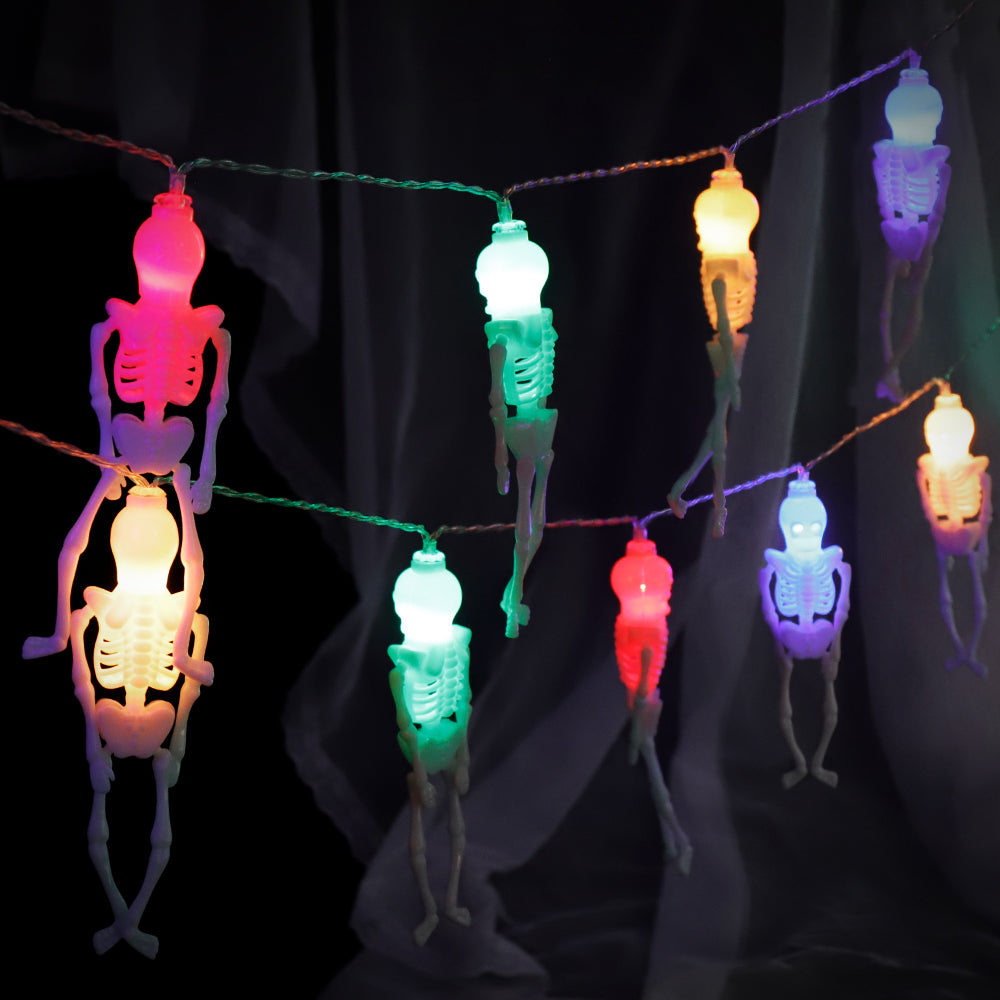 Halloween Skeleton Frame String Lights Battery Operated 12 LEDs