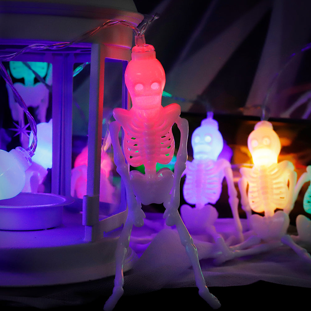 Halloween Skeleton Frame String Lights Battery Operated 12 LEDs