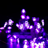 40 LED Purple Spider Halloween String Lights with Timer