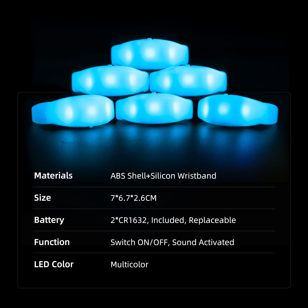 Party Supplies Decorations Wedding Sound Activated LED Wristband for Party(50 Pack)