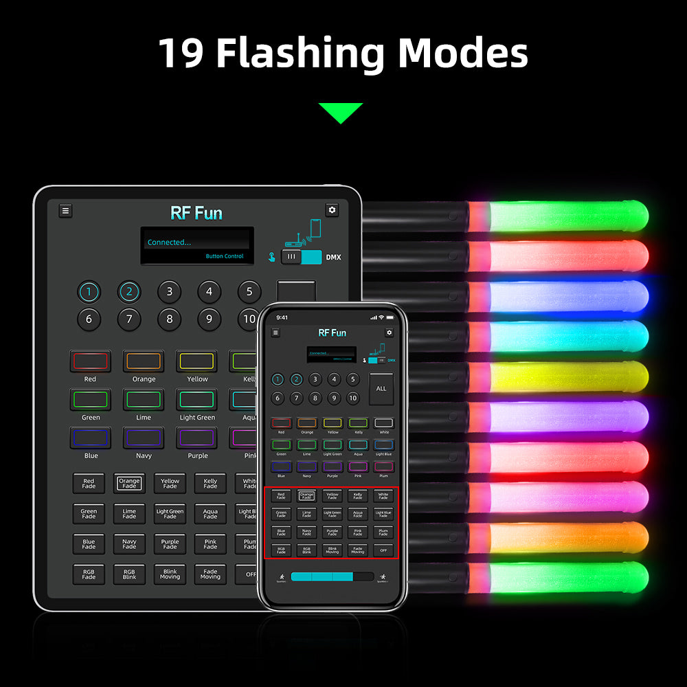 1 LED Light Sticks with APP Control (200 PCS + 1 APP Transmitter)