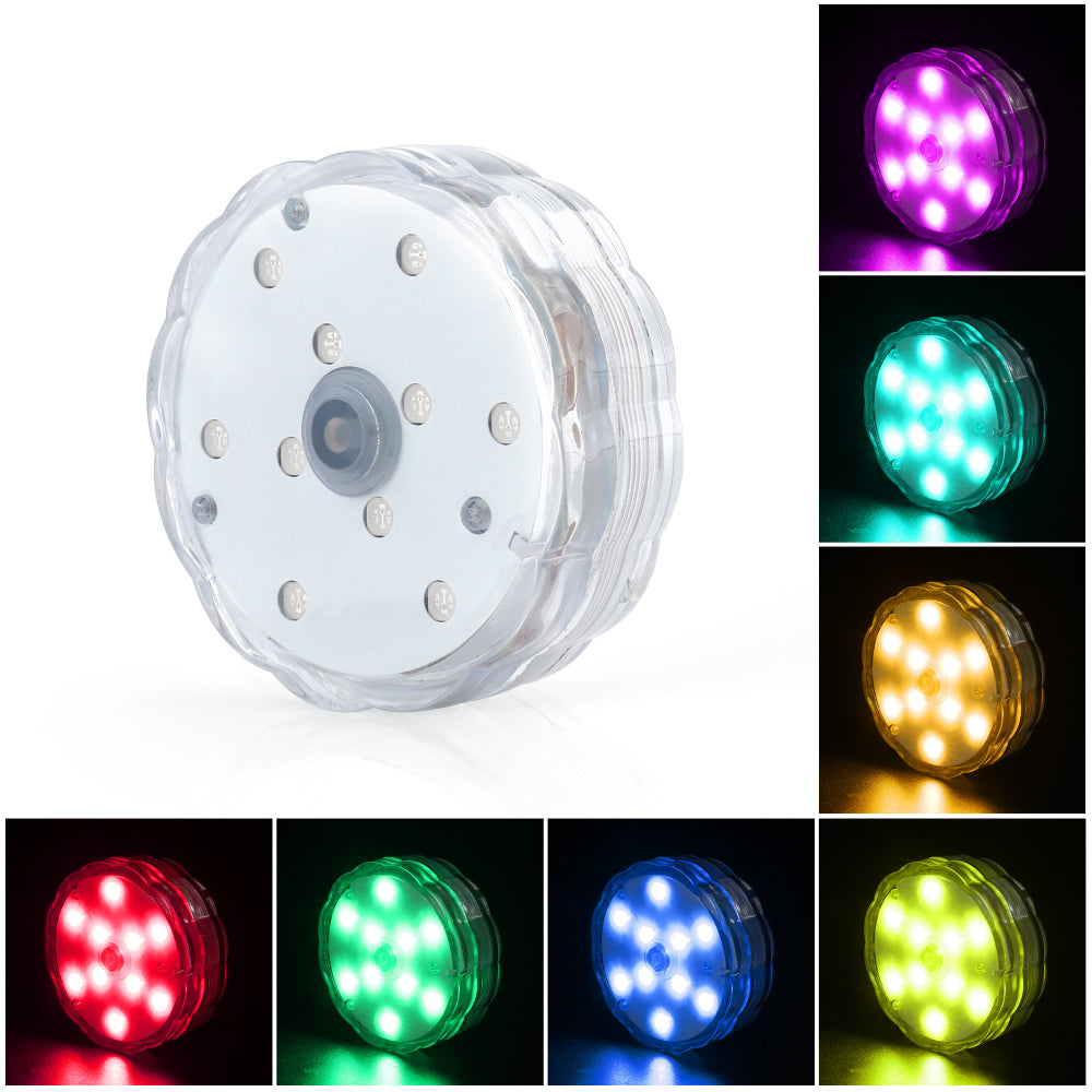 Button Control LED Submersible Lights(2 Pack)