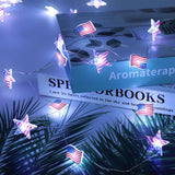 13.1FT 40 LED American Flag Star Lights String 4th of July Lights Battery Operated Fairy Lights