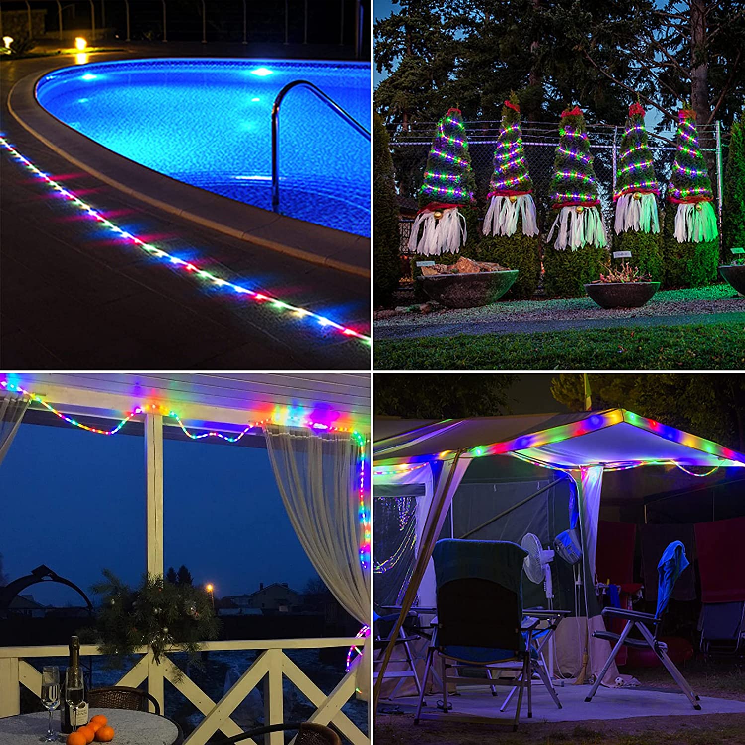 USB String Rope Lights Outdoor Color Changing 66FT 200 LED