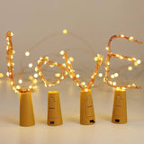 16 Packs Wine Bottle Lights with Cork, Battery Operated 20 LED Cork Shape Silver Wire Fairy Mini String Lights