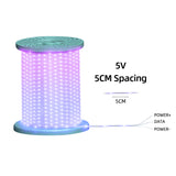 5V5CM Color Changing 32.8 FT 200 LED Christmas Addressable Fairy String Lights