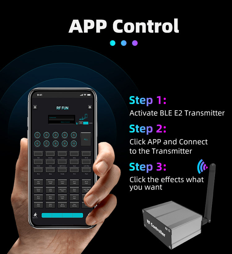 1 LED Light Sticks with APP Control (200 PCS + 1 APP Transmitter)