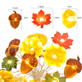9.8 Ft 30 LED Pumpkin Maples Acorns Fairy Lights