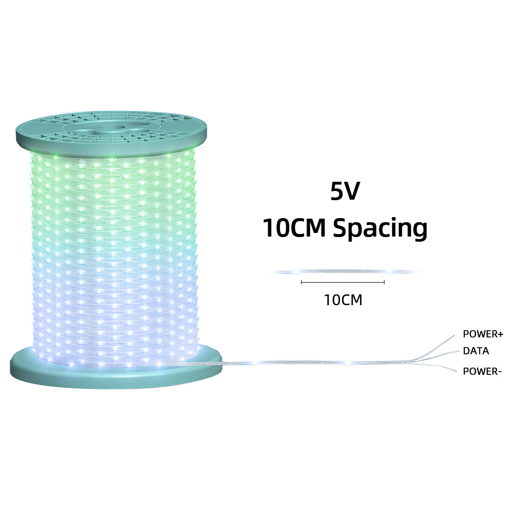 5V10CM Color Changing 32.8 FT 100 LED Christmas Pebble String Lights
