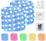 16 Colors Fairy Lights 2 Packs String Lights 16.4 Ft 50 LEDs with Remote