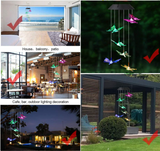 Solar Power Butterfly Wind Chimes Outdoors