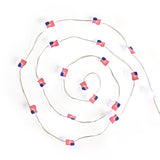 Battery Operated LED American Flag String Lights