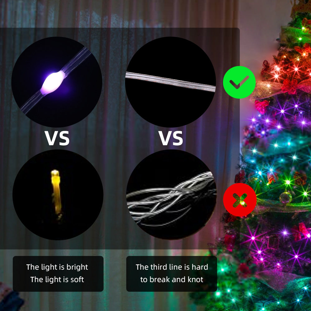 5V10CM Color Changing 32.8 FT 100 LED Christmas Pebble String Lights