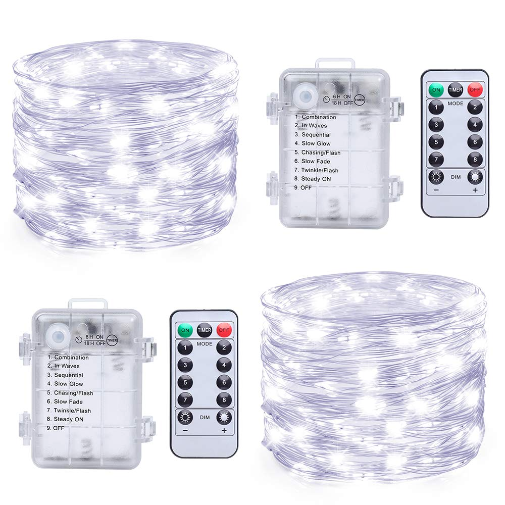 Indoor Fairy Lights, Battery Operated with Remote, Christmas, Party