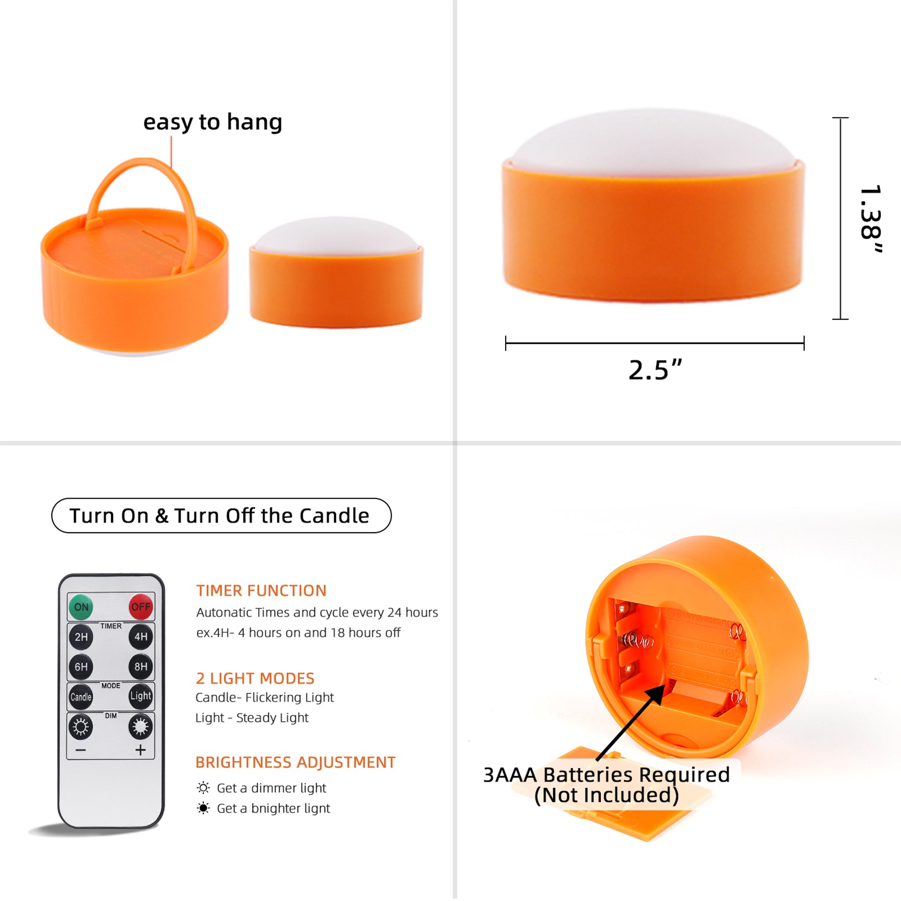 Halloween LED Pumpkin Lights with Remote and Timer 4Packs