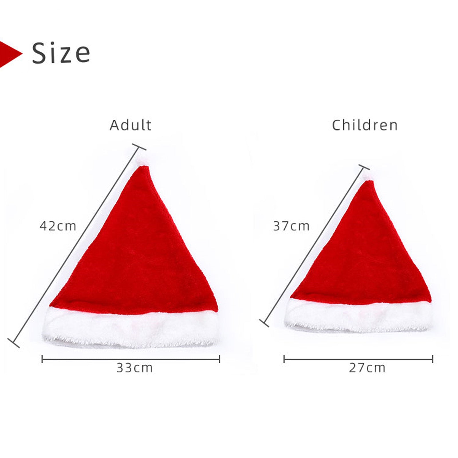Christmas Glowing Santa Hat, Adult Size Santas Hat (2 Pack)