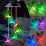 Solar Powered Hummingbird Wind Chimes Outdoor