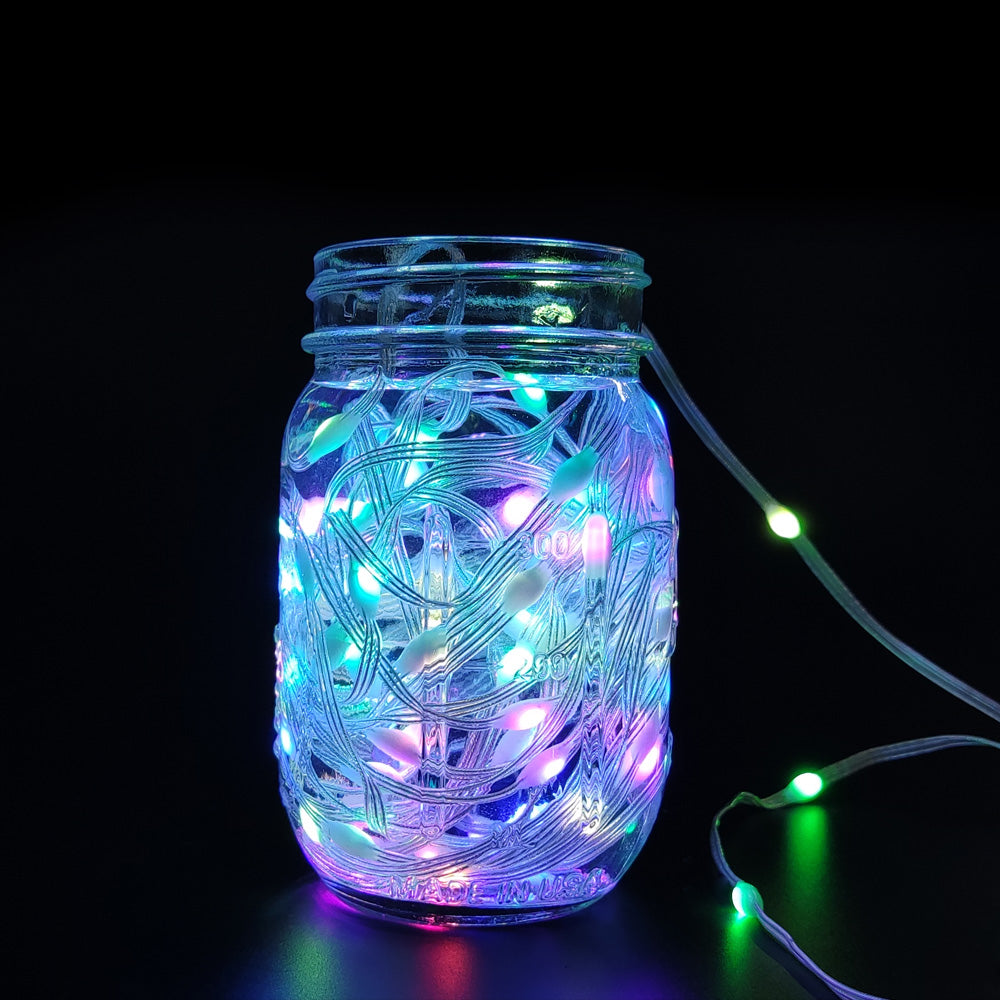 5V10CM Color Changing 32.8 FT 100 LED Christmas Pebble String Lights
