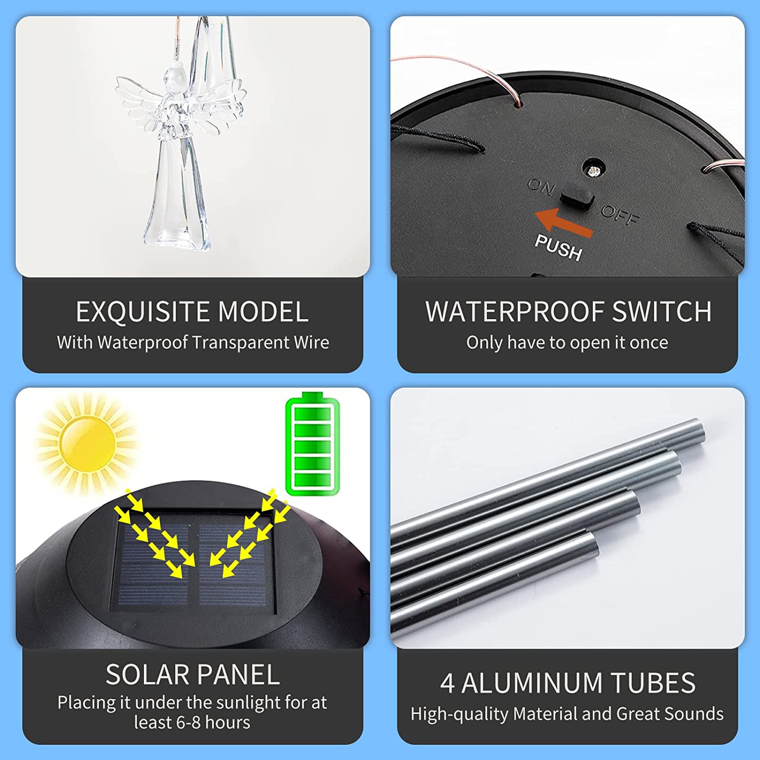 Solar Power Angel Wind Chimes