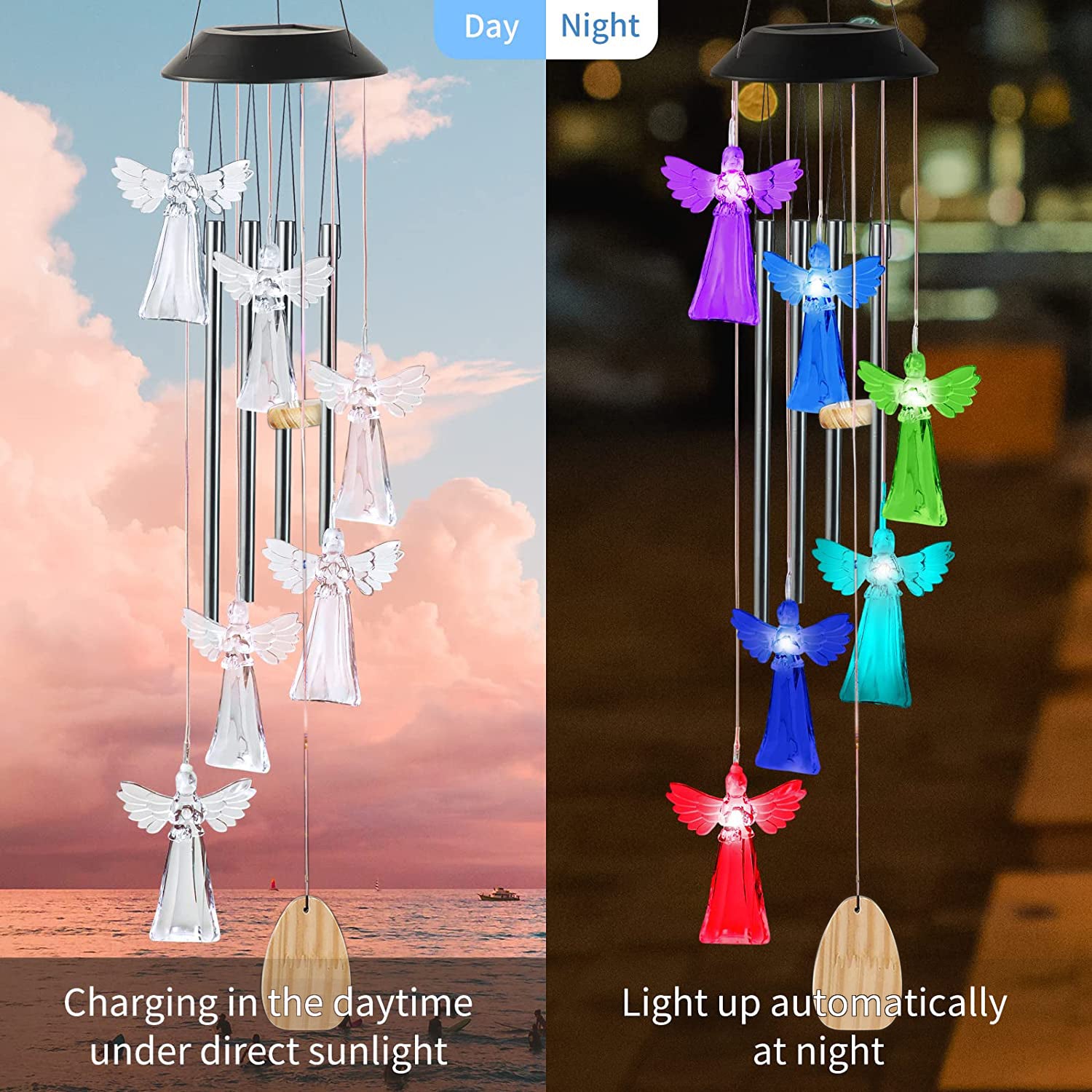 Solar Power Angel Wind Chimes