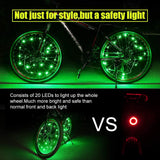 Super Bright Bicycle Wheel Light Spring  (2 Tire Green)