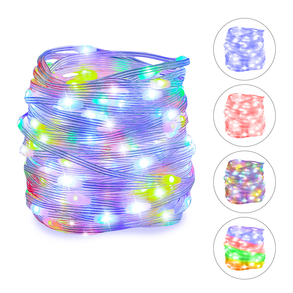 5V10CM Color Changing 32.8 FT 100 LED Christmas Pebble String Lights