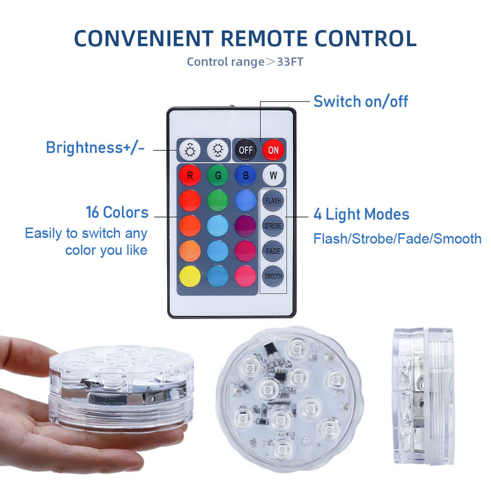 24 Key IR Remote Control Submersible Pool Lights - GFLAI