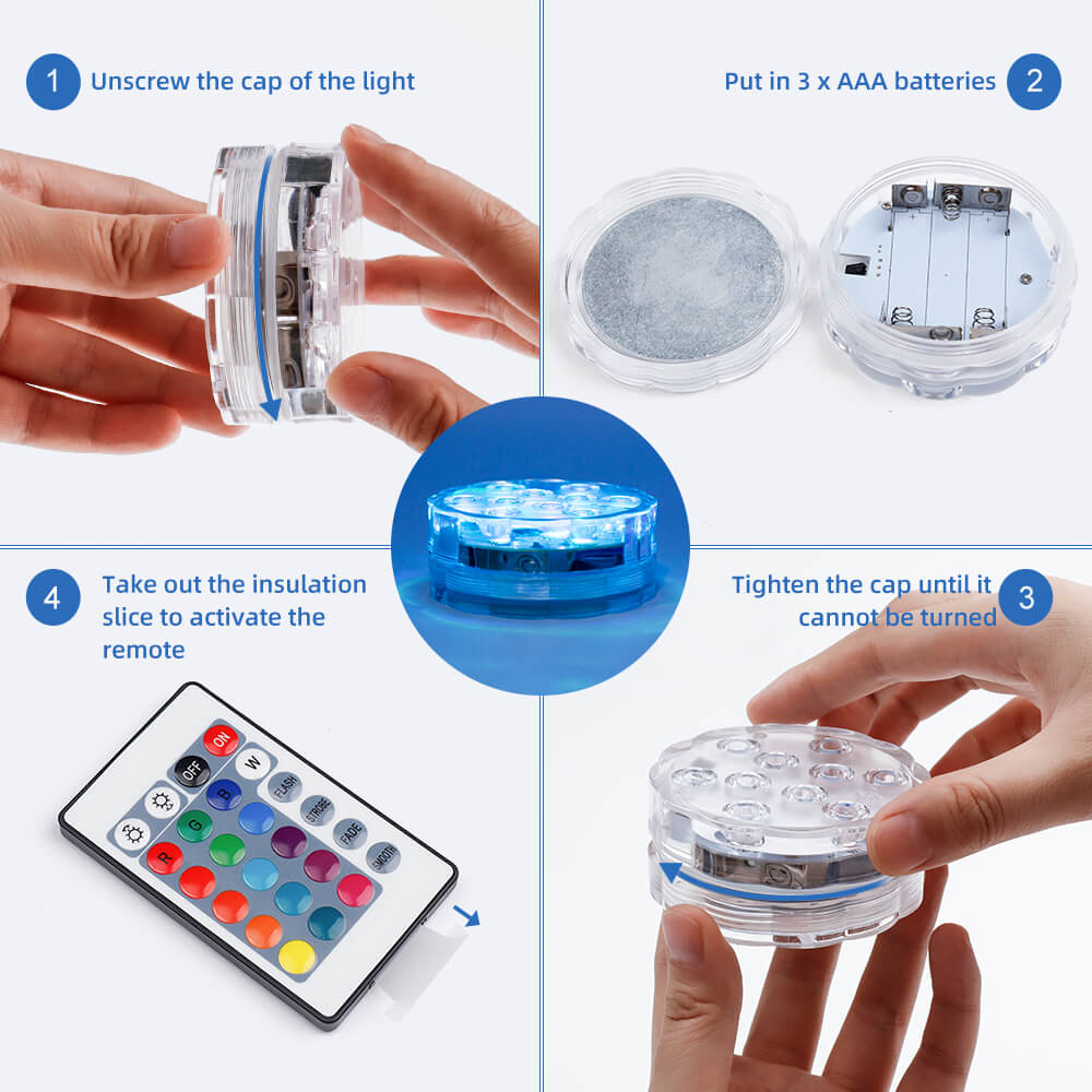 24 Key IR Remote Control Submersible Pool Lights - GFLAI