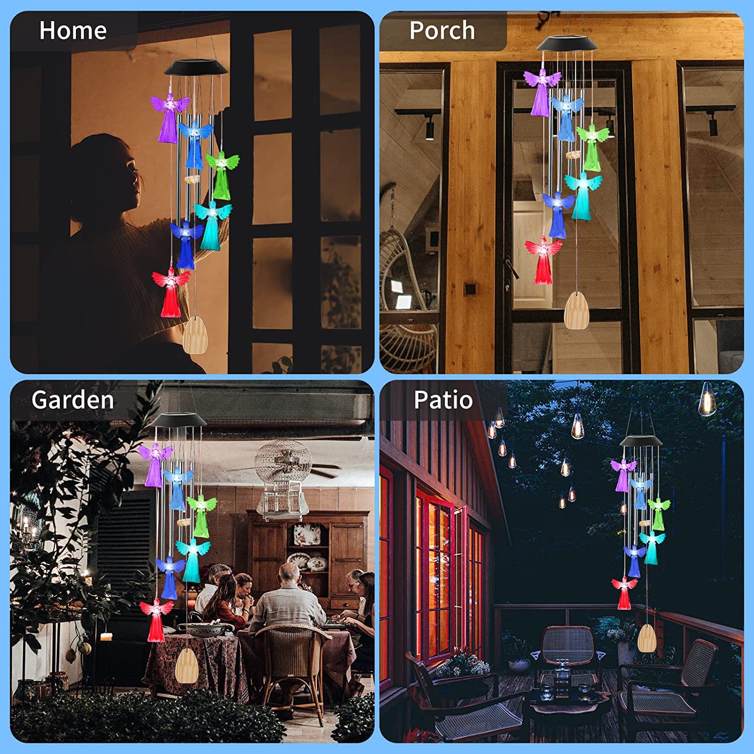 Solar Power Angel Wind Chimes