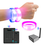 APP Controlled LED Bracelets Pulsera LED for Small Parties, Wedding, Birthday Party, Aniversary（100 PCS + Mini APP Transmitter)