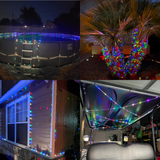 Solar Rope Lights Outdoor Lights, 8 Modes Clear Tube 200 LED Fairy String Lights 65.6FT