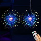 LED Starburst Firework String Lights 8 Modes Battery Operated with Remote