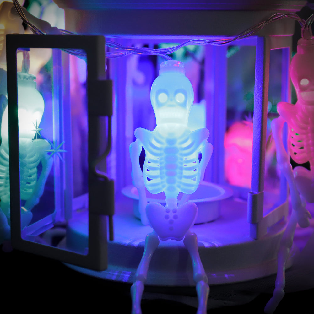 Halloween Skeleton Frame String Lights Battery Operated 12 LEDs