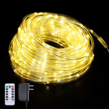 65.6FT 200 LED Rope Lights Outdoor Fairy String Light Plug in with Remote