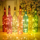 16 Packs Wine Bottle Lights with Cork, Battery Operated 20 LED Cork Shape Silver Wire Fairy Mini String Lights