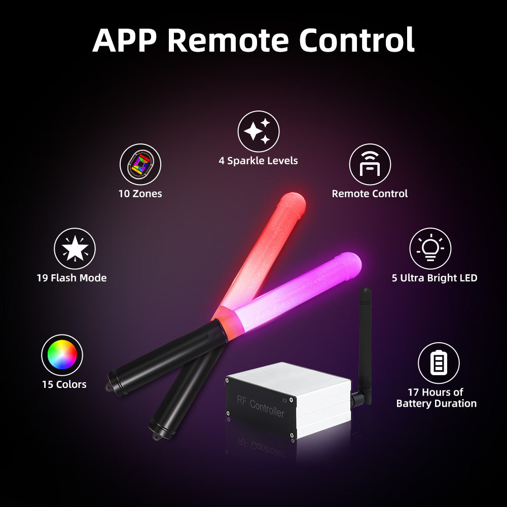 1 LED Light Sticks with APP Control (200 PCS + 1 APP Transmitter)