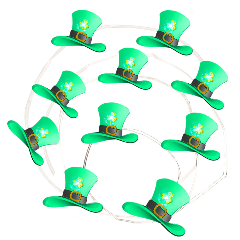 St Patrick's Day Hat Decorations Lights,8 Modes