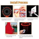 LED Basketball Hoop Lights, Remote Control 16 Color Good Gift