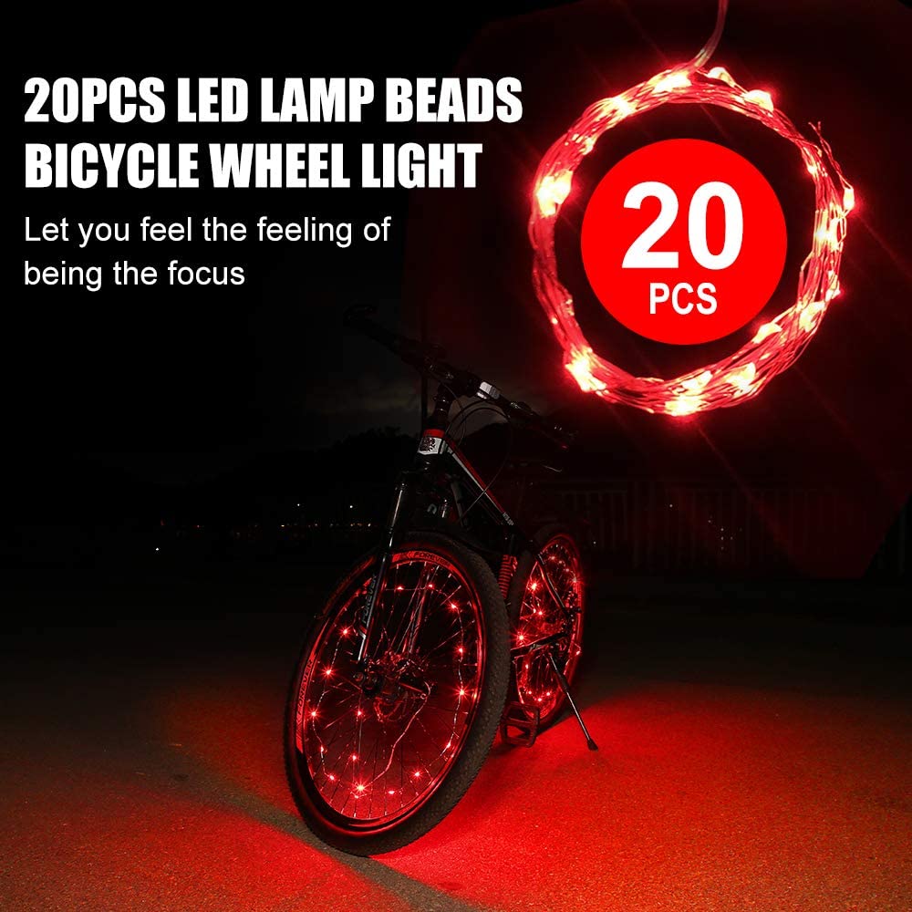 LED Bike Spoke Lights Battery 2-Tire Pack for Night Riding