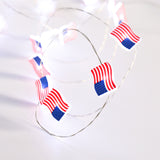Battery Operated LED American Flag String Lights