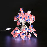 Battery Operated LED American Flag String Lights
